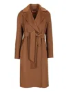 Max Mara Canneti Double Breasted Wool-cachemere Double Drap Long Coat Coats Brown In Brown