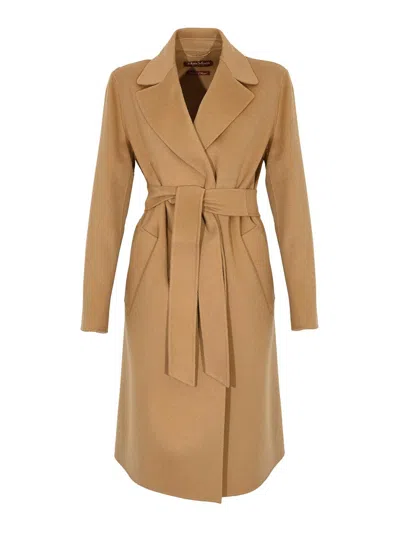 Max Mara Canneti Wool And Cashmere Coat In Brown