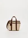 MAX MARA CANVAS AND LEATHER GIARDINIERA MINI TOTE BAG