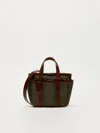 MAX MARA CANVAS AND LEATHER GIARDINIERA MINI TOTE BAG