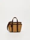 Max Mara Canvas And Leather Giardiniera Mini Tote Bag In Tobacco