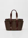 Max Mara Canvas And Leather Giardiniera Tote Bag In Dark Green