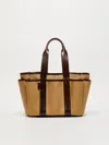 MAX MARA CANVAS AND LEATHER GIARDINIERA TOTE BAG