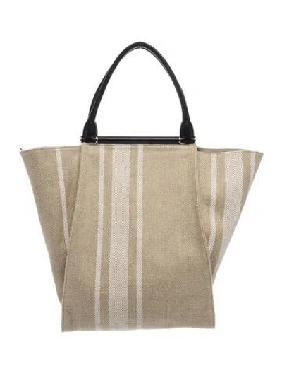 Pre-owned Max Mara Canvas Bucket Bag In Neutrals