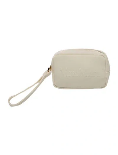 Pre-owned Max Mara Canvas Clutch In Neutral