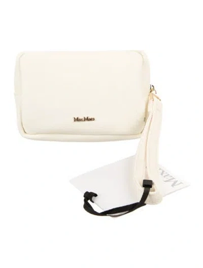 Pre-owned Max Mara Canvas Cosmetic Bag W/tags In Neutral