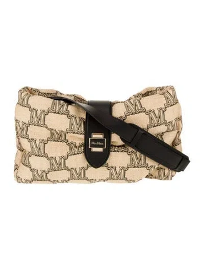 Pre-owned Max Mara Canvas Crossbody Bag In Neutral