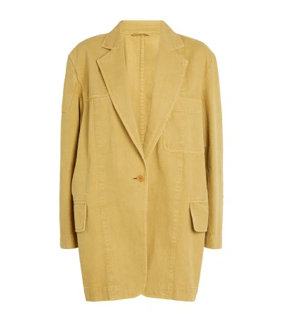 Max Mara Canvas Dizzy Blazer In Yellow