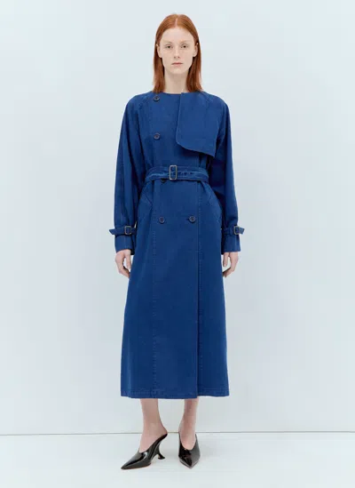 MAX MARA CANVAS DOUBLE-BREASTED TRENCH COAT