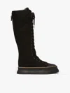 Max Mara Canvas Lace-up Boots In Black