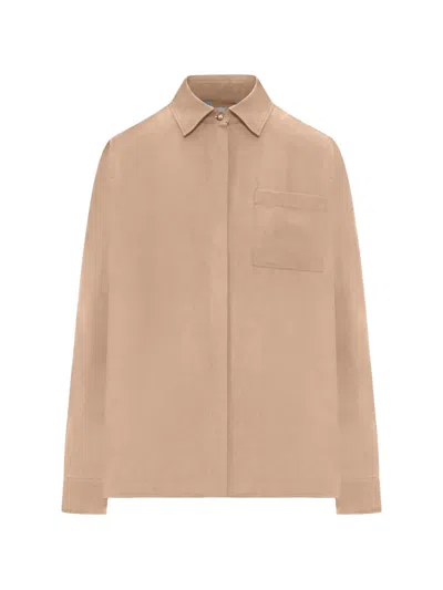 Max Mara Siamese Silk Canvas Shirt In Brown