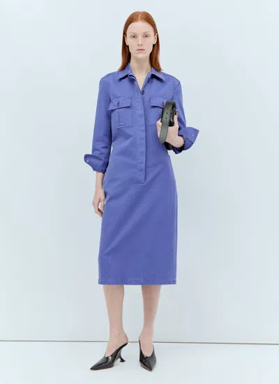 Max Mara Canvas Shirt Dress In Purple