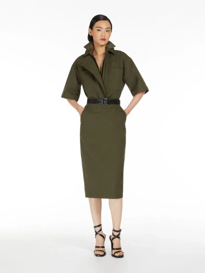 Max Mara Canvas Skirt In Green