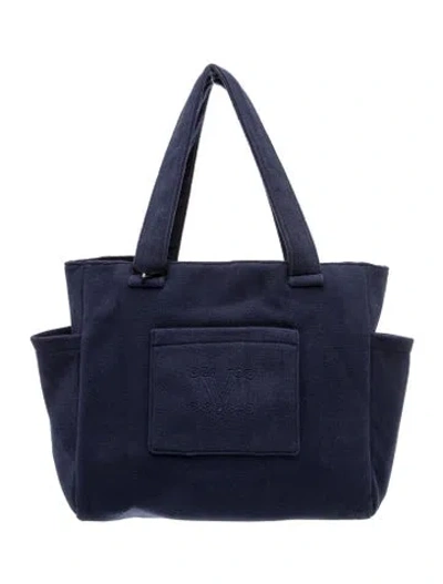 Pre-owned Max Mara Canvas Tote W/ Tags In Blue