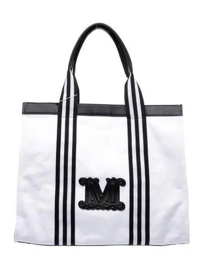 Pre-owned Max Mara Canvas Tote W/ Tags In Purple