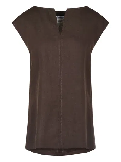 MAX MARA CAP-SLEEVE LINEN TOP