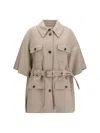 Max Mara Beige Cashmere Coat In Gray