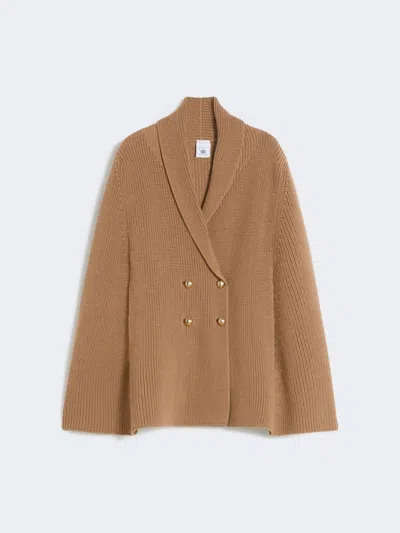 Max Mara Cape À Double Boutonnage En Laine In Brown