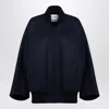 Max Mara Cape Bomber Jacket In Blue