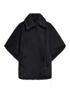 Max Mara Relaxed Black Coat With Plush Texture And Wide Collar In Black