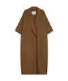 Max Mara Oversized Cape Coat Short Sleeves In Brown