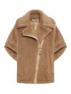 Max Mara Newmanto Shearling Jacket In Nude & Neutrals