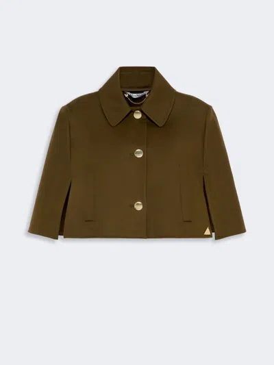 Max Mara Padre Cropped Cape In Brown