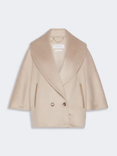 Max Mara Cape En Drap De Cachemire In Beige