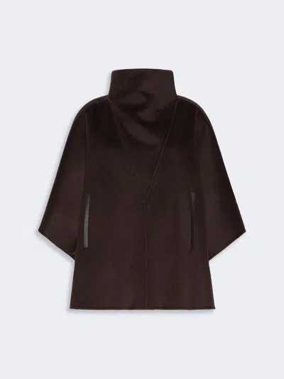 Max Mara Cape En Drap Double De Cachemire In Brown