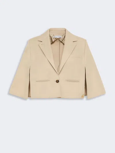 Max Mara Cape En Gabardine Déperlante In Neutral