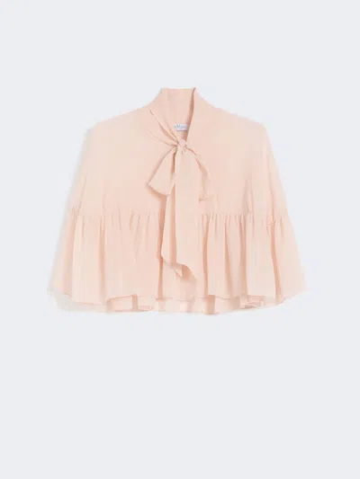 Max Mara Cape En Georgette De Soie In Pink