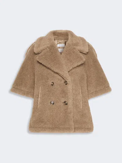 Max Mara Cape En Tissu Teddy D'alpaga Et Cachemire In Neutral