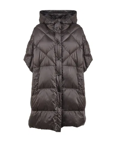 Max Mara Cape Hooded Cotton Suit In Black