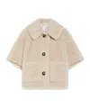 Max Mara Cape In Alpaca And Wool Teddy Fabric In Brown