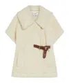 Max Mara Newabavo Double-breasted Shearling Coat In Neutral