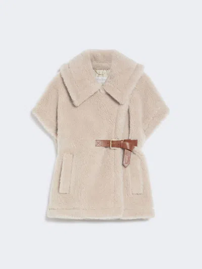 MAX MARA CAPE IN ALPACA AND WOOL TEDDY FABRIC