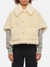 Max Mara Newterzo Short Teddy Cape In Weiss