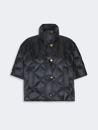 Max Mara Cape Rembourrée En Toile Déperlante In Noir