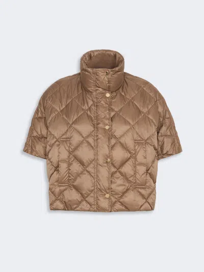 Max Mara Cape Rembourrée En Toile Déperlante In Brown