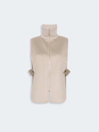 Max Mara Cape Sans Manches En Cachemire In Beige
