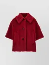 Max Mara Wool-silk Poncho Coat In Red