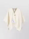 Max Mara Cape Style Embellished Clasp Wide Sleeves In Neutral