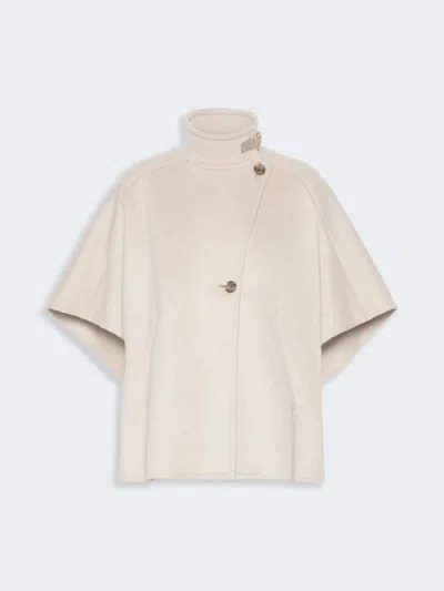 Max Mara Cape Surdimensionnée En Drap De Cachemire In Neutral