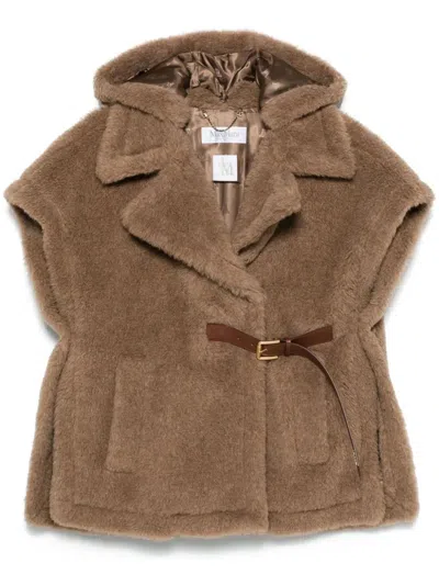 MAX MARA MAX MARA CAPE VEST IN TEDDY