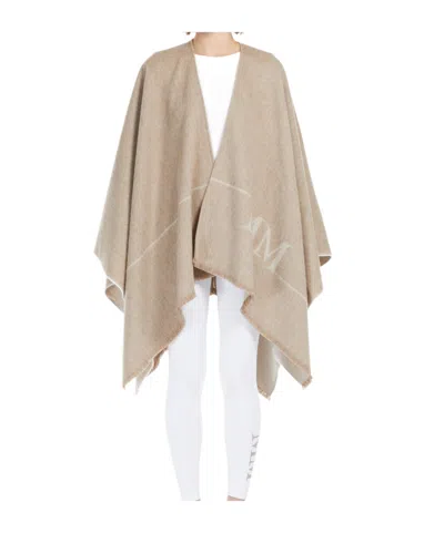 Max Mara Cape With Jacquard Logo In Nude