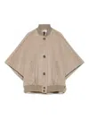 Max Mara Cape Wool Coat In Neutral