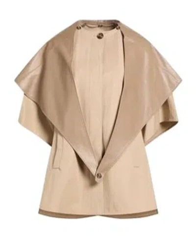 Max Mara Cape-style Spliced Short Coat In Nude