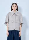 Max Mara Cape-style Wool Jacket In Beige