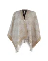 Max Mara All-over Logo Patterned Fringed Edge Cape In 006