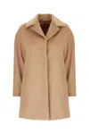 Max Mara Camel Wool Coat In Brown